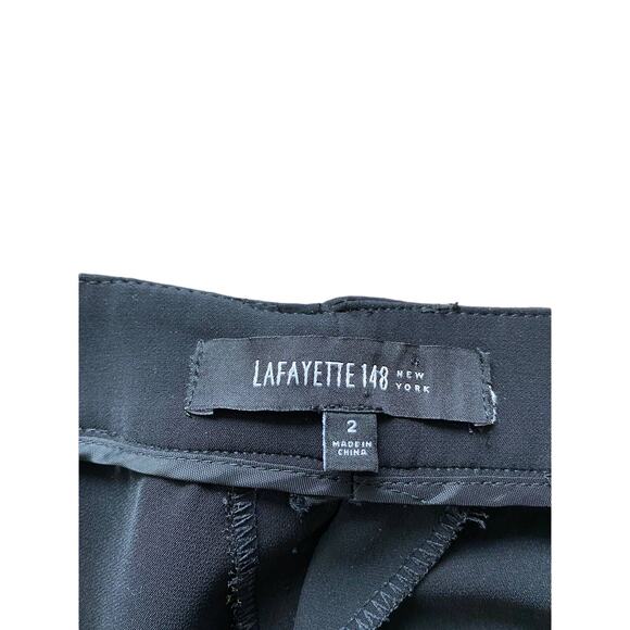 LAFAYETTE 148 BLEECKER TROUSER PANT BLACK SIZE 2 - Picture 4 of 9